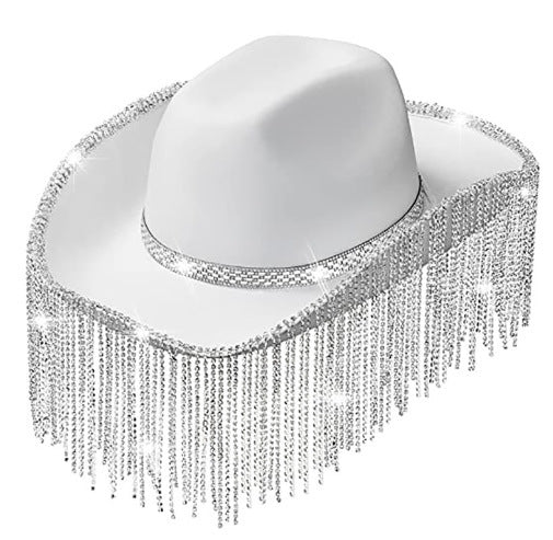 Bridal Party Rhinestone Tassel Western Denim Hat