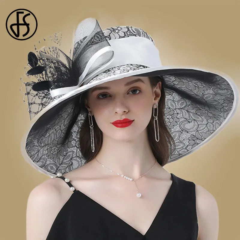 Pink Wide Brim Hats Kentucky Derby Hat For Women Elegant Church Purpe