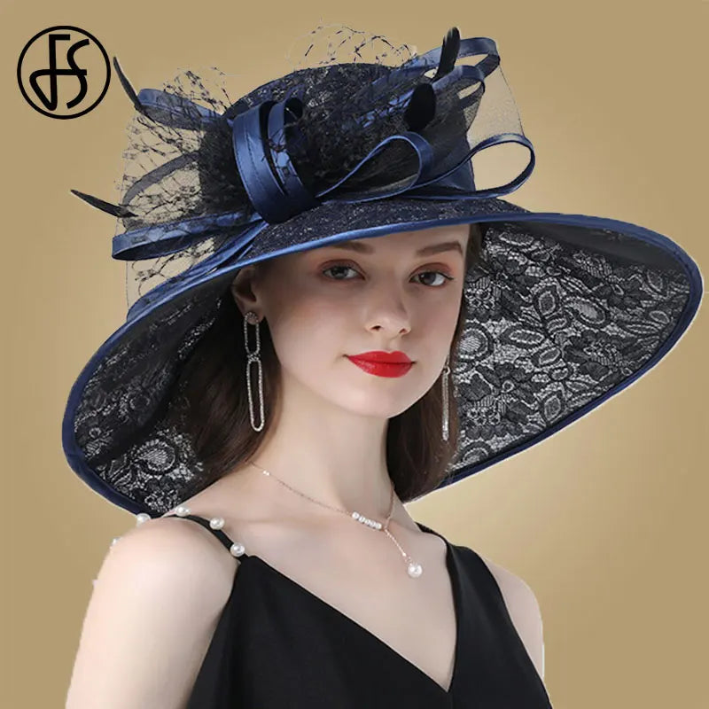 Pink Wide Brim Hats Kentucky Derby Hat For Women Elegant Church Purpe
