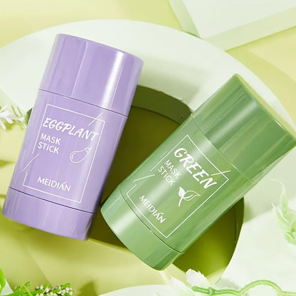 Green Tea/Eggplant Purifying Clay Stick Mask, Face Moisturizes Oil