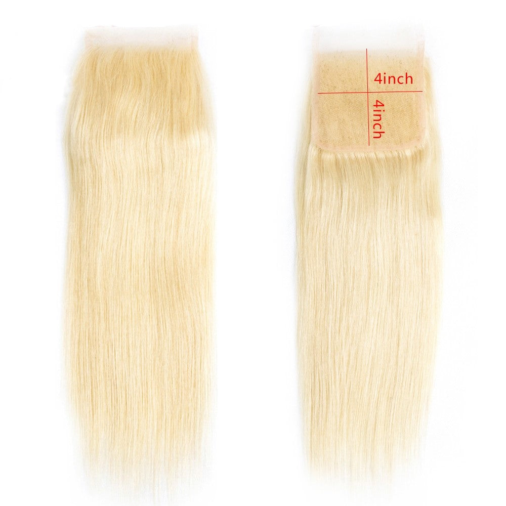 Brazilian Blonde 10A Grade #1B/613 Straight BUNDLES with CLOSURES & FR