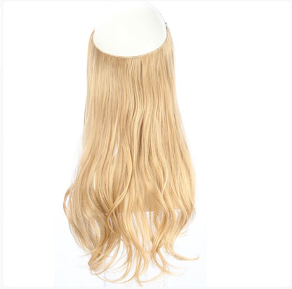 Wig Female Fish Line Type Long Curly Hair Chemical Fiber Extension Piece Matte High Temperature Silk Fish Silk Thread Wig Piece