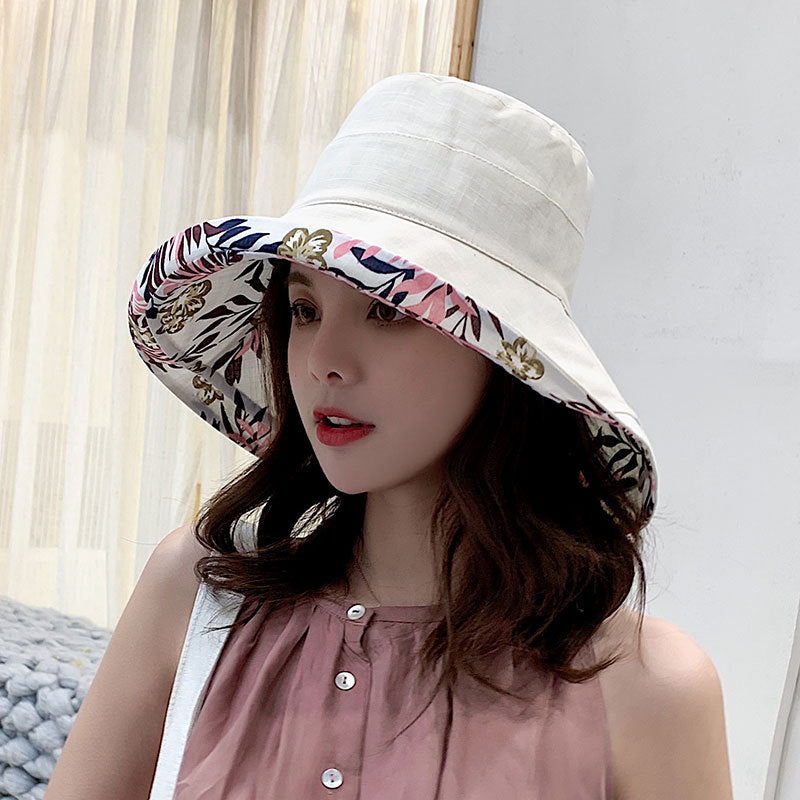 Net Red Fisherman Hat Ins Hat Female Japanese Wild Summer Korean Version Of The Tide Double-Sided Sun Hat Travel Cover Face Sun Hat