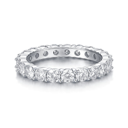 Luxury Fashion Diamond Ring, Row Diamond Ring, Moissanite Silver Ring, Jewelry