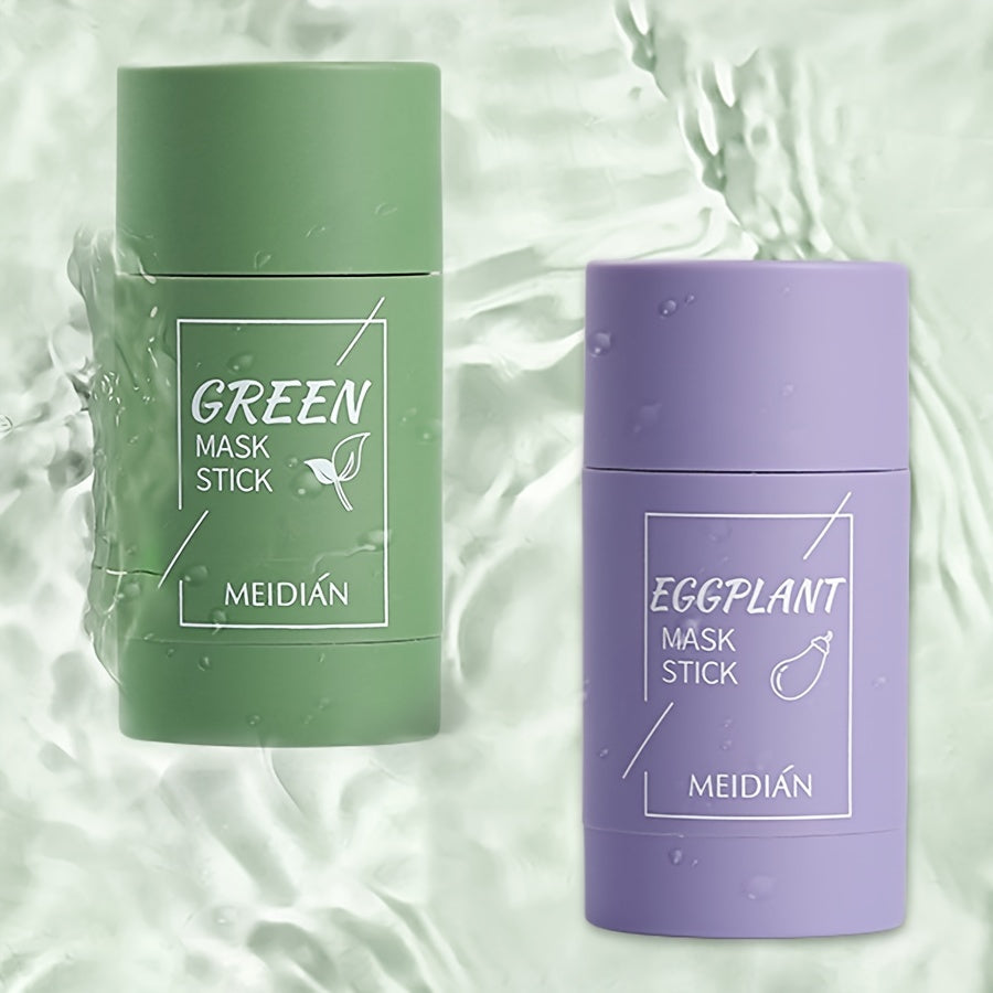 Green Tea/Eggplant Purifying Clay Stick Mask, Face Moisturizes Oil