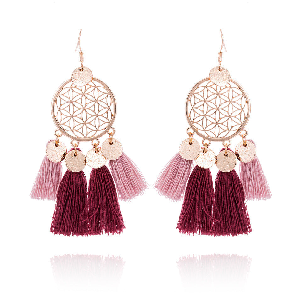 Tassel Earrings Dreamcatcher Sequin Earrings