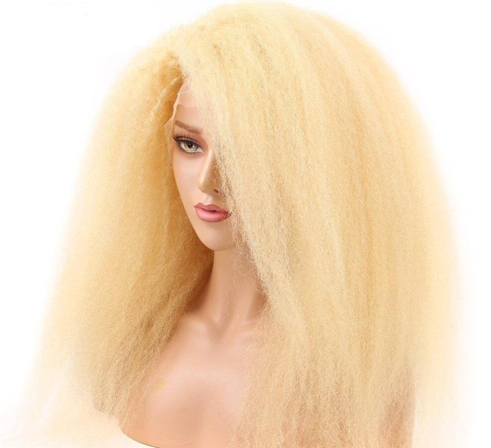 200% Density Kinky Straight 613 Blonde 13x4 Lace 13x6 Frontal Wigs