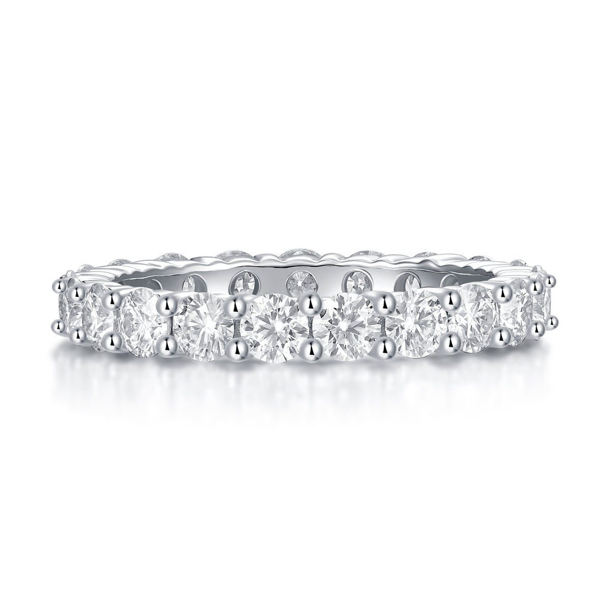 Luxury Fashion Diamond Ring, Row Diamond Ring, Moissanite Silver Ring, Jewelry