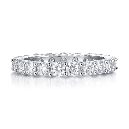 Luxury Fashion Diamond Ring, Row Diamond Ring, Moissanite Silver Ring, Jewelry