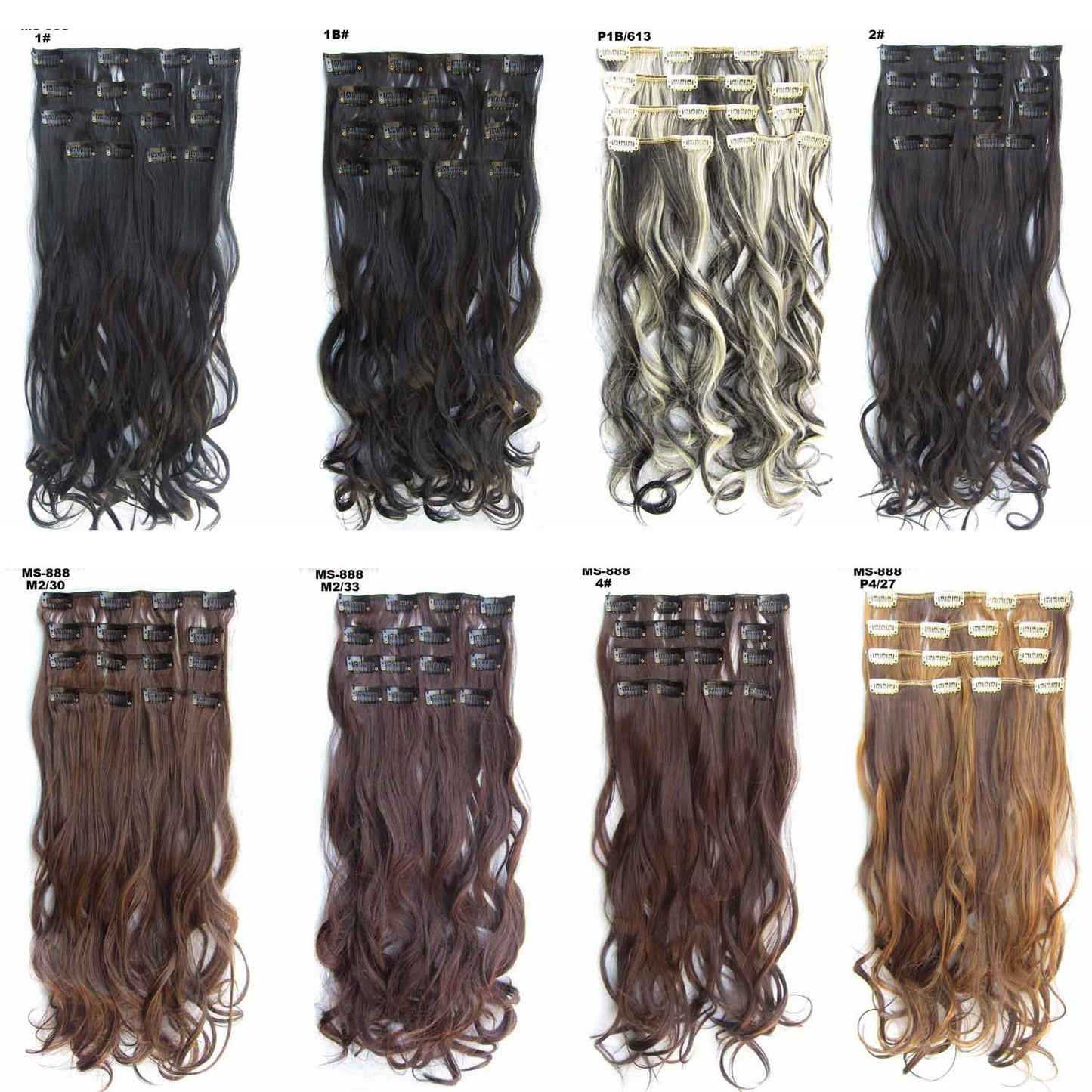 Chemical Fiber Clip Hair Extension Wig Set