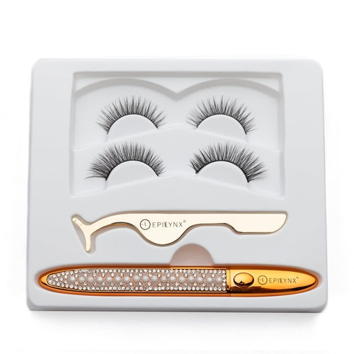 Natural False Eyelashes - No Glue Black Eyeliner and Lashes Kit