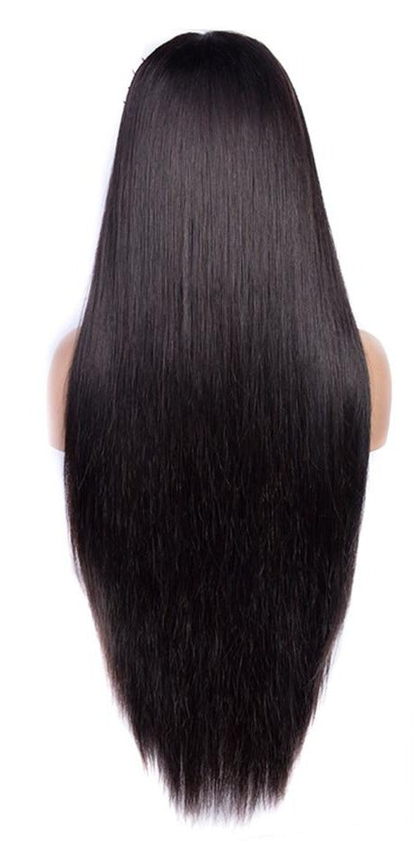 Straight Human Hair Wigs With Bangs Full Machine Made Brazilian Human