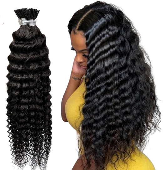 Loose Deep Wave Human Hair i Tip Microlinks Bulk Braiding Human Hair B