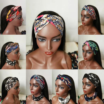 Headband Wig Straight Human Hair Scarf Wig No GLUE Easy Wear for Women