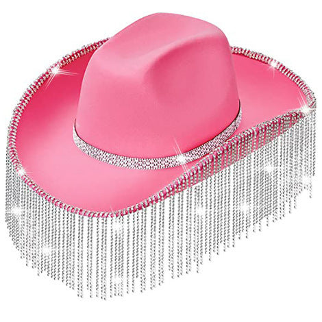Bridal Party Rhinestone Tassel Western Denim Hat
