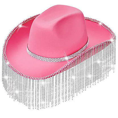 Bridal Party Rhinestone Tassel Western Denim Hat