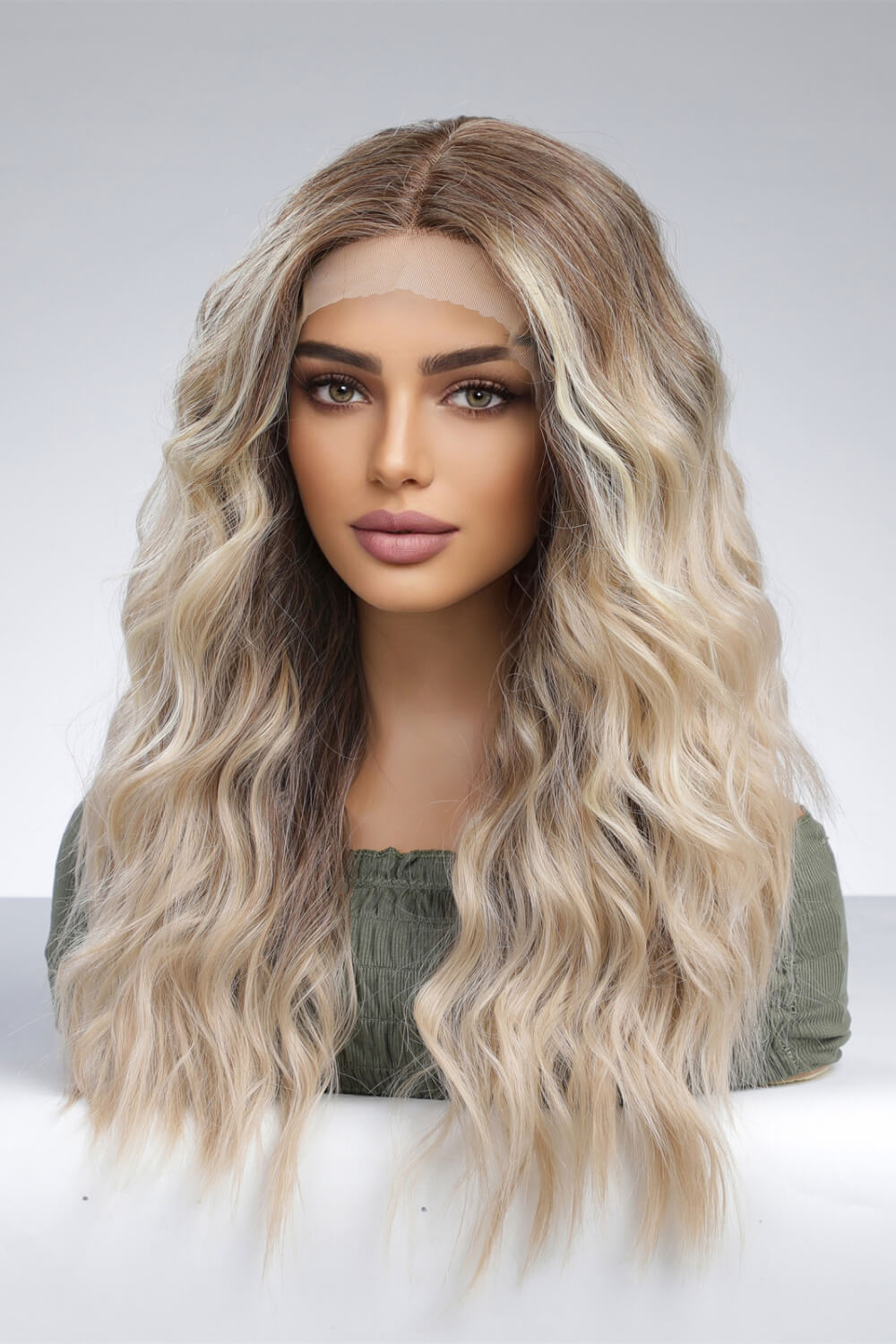 13*2‘’ Lace Front Wigs Synthetic Long Wave 24'' 150% Density