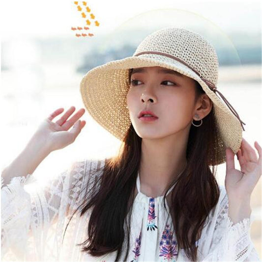 Foldable Raffia Women's Big Brim Beach Hat