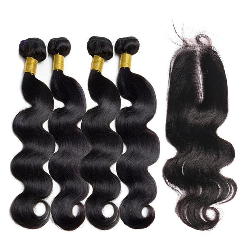 BeuMax 10A Grade 3/4 Body Wave Bundles with 2x6 Closure Brazilian Hair