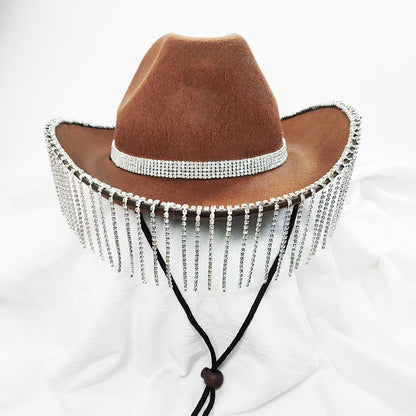 Bridal Party Rhinestone Tassel Western Denim Hat