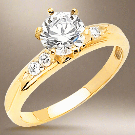 Precious Stars Jewelry 14k Yellow Gold 1 1/10ct TGW Round-cut Diamonet