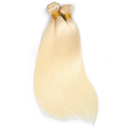 Brazilian Blonde 10A Grade #1B/613 Straight BUNDLES with CLOSURES & FR