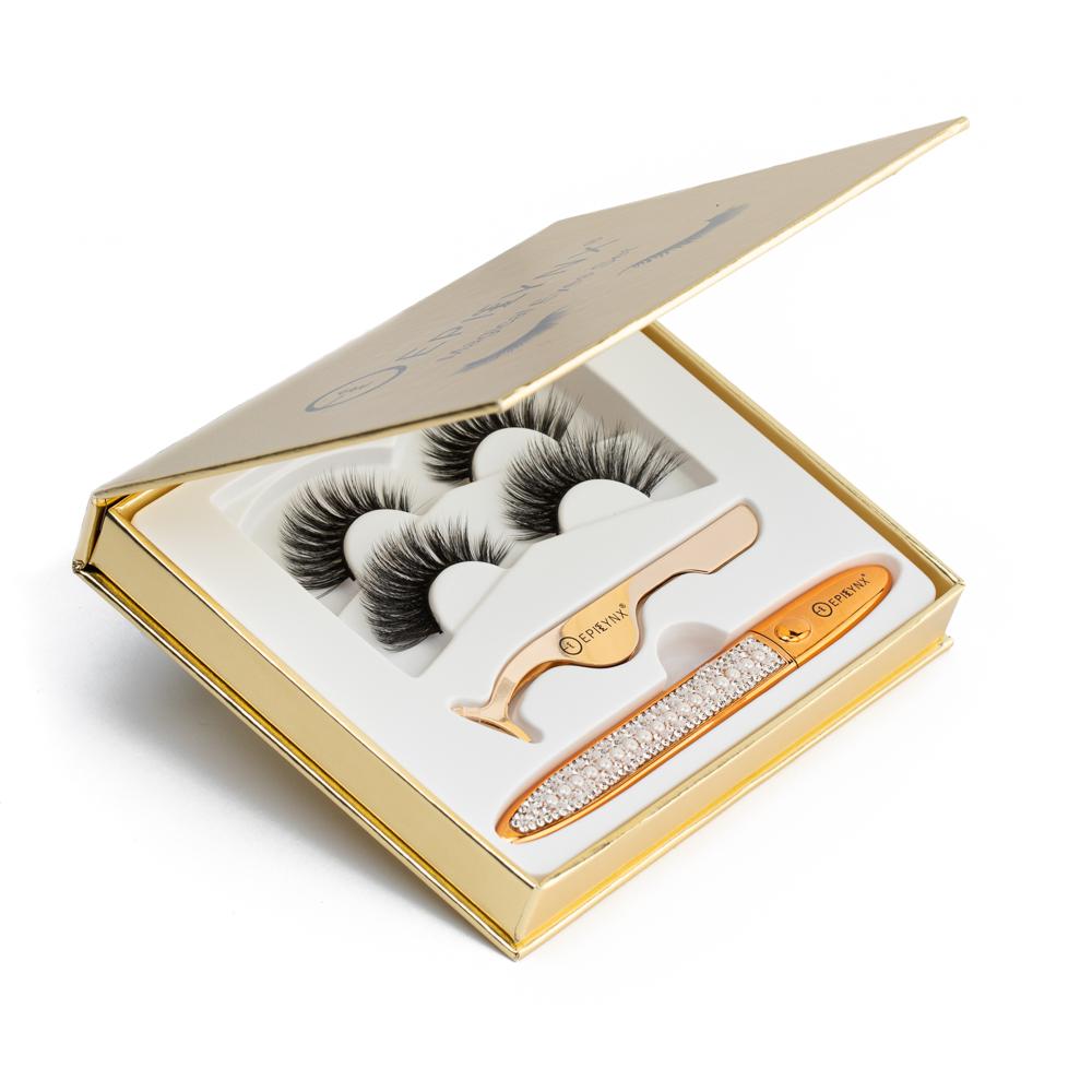 Natural False Eyelashes - No Glue Black Eyeliner and Lashes Kit