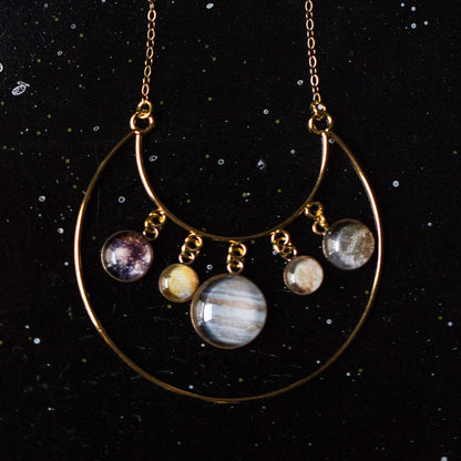 Galilean Moons of Jupiter Statement Necklace