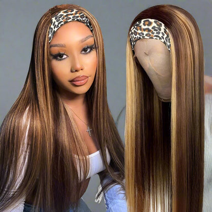 Piano Highlight Headband Body Wave Glueless Human Hair Wigs Virgin Hai