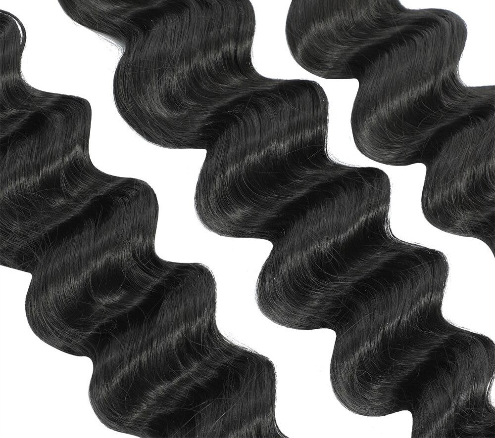 10A Grade 1/3/4 Loose Body Wave Weave Peruvian Human Hair Extension Bu