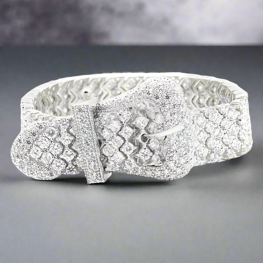 LOS179 - Rhodium 925 Sterling Silver Bracelet with AAA Grade CZ  in