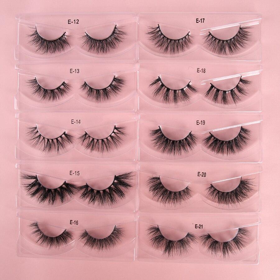 1Pair 3D Mink Eyelashes Natural Wispy Fluffy Dramatic Volume Mink