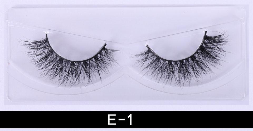 1Pair 3D Mink Eyelashes Natural Wispy Fluffy Dramatic Volume Mink