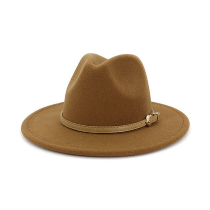 2020 Autumn Winter Women Men Wool Felt Panama Hat Jazz Fedora Bowler