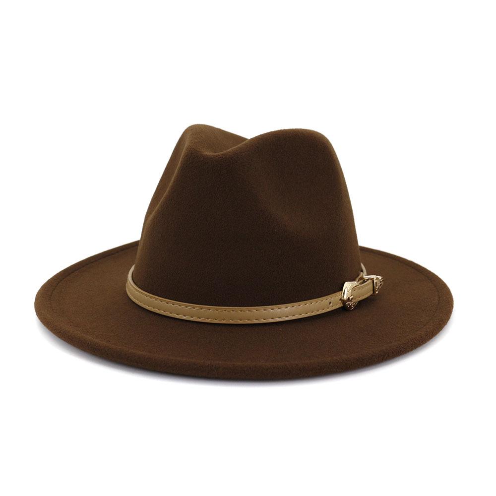 2020 Autumn Winter Women Men Wool Felt Panama Hat Jazz Fedora Bowler