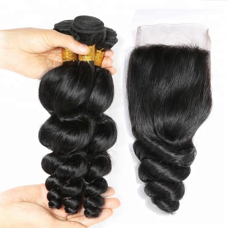 BeuMax 10A Grade 3/4 Loose Wave  Bundles with 4x4 Closure Brazilian