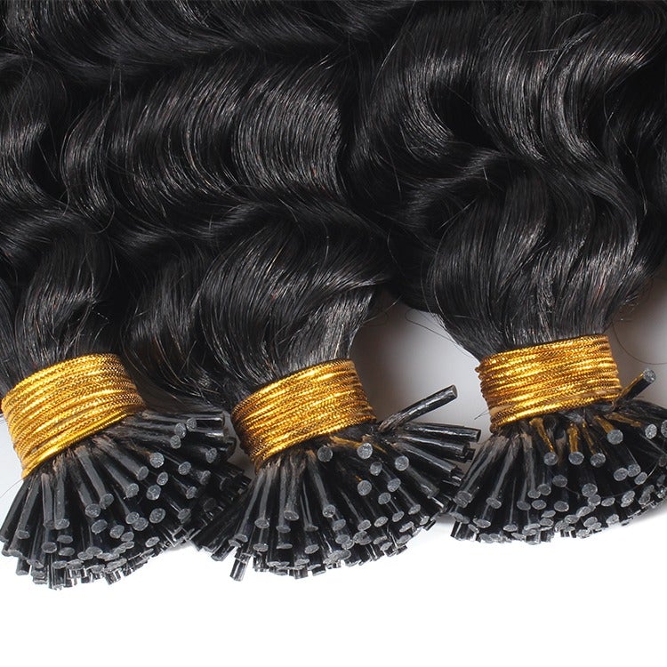 Brazilian Deep Wave Human Hair i Tip Microlinks Bulk Braiding Human Ha