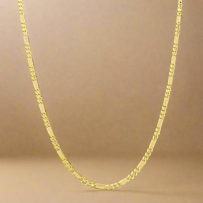 14k Gold Thin Baby Figaro Chain Necklace